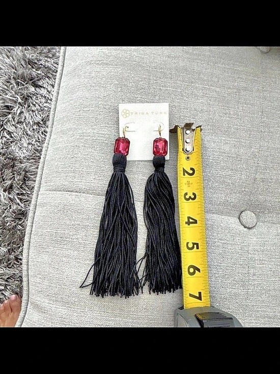 Trina Turk Jewelry - NWT Trina Turk Confetti & Cocktails Tassel fushia 6.5" Earrings B3-2
